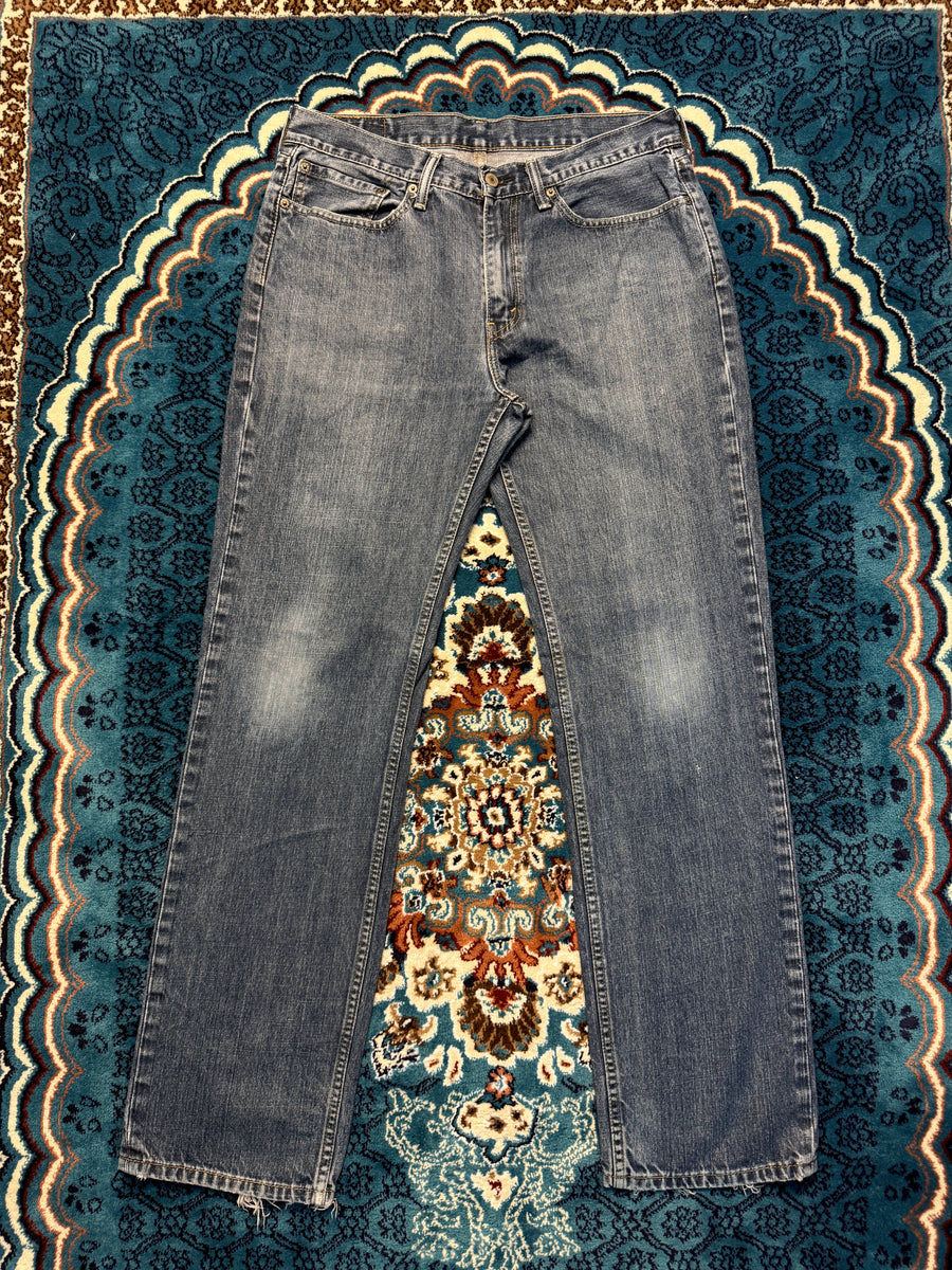 Levi's Blue 514 Low Rise Straight Fit Jeans Distressed - 34