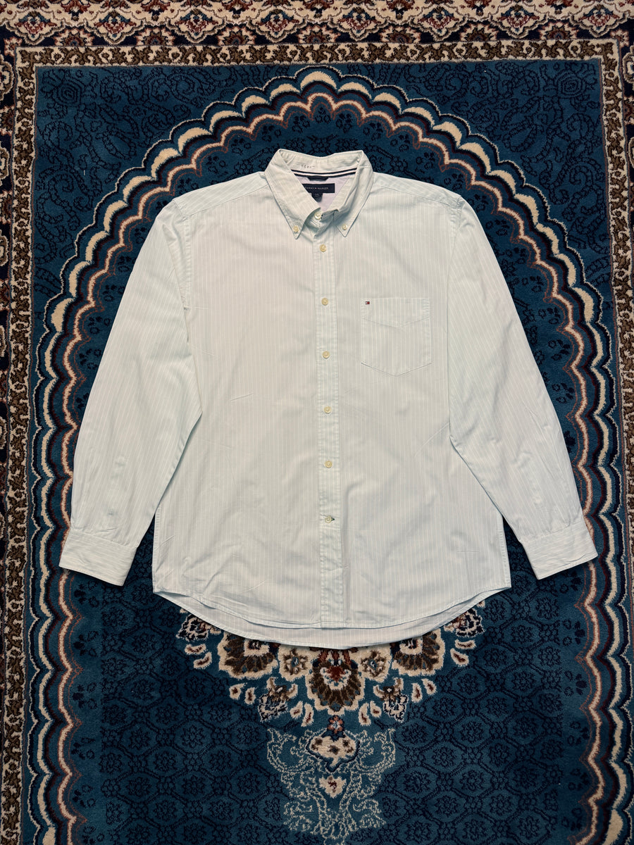 Tommy Hilfiger Stripe Sky Blue Shirt - L