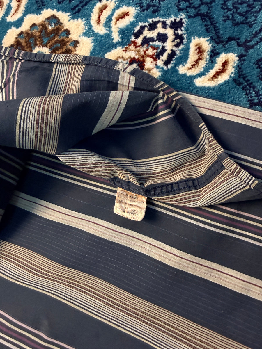Lacoste Short Sleeve Stripe Navy Blue Shirt - 41