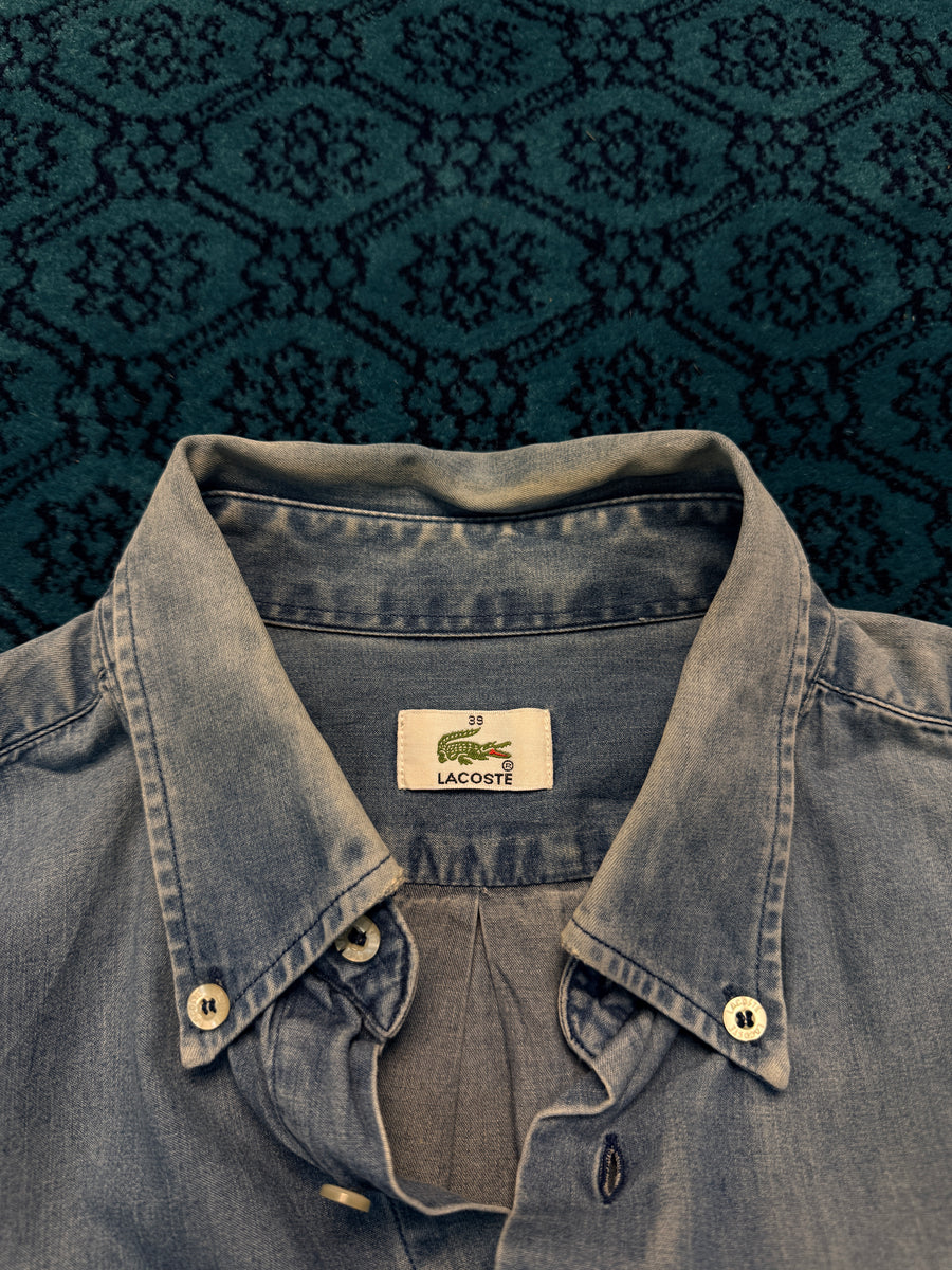Lacoste Denim Style Blue Shirt Distressed - 39