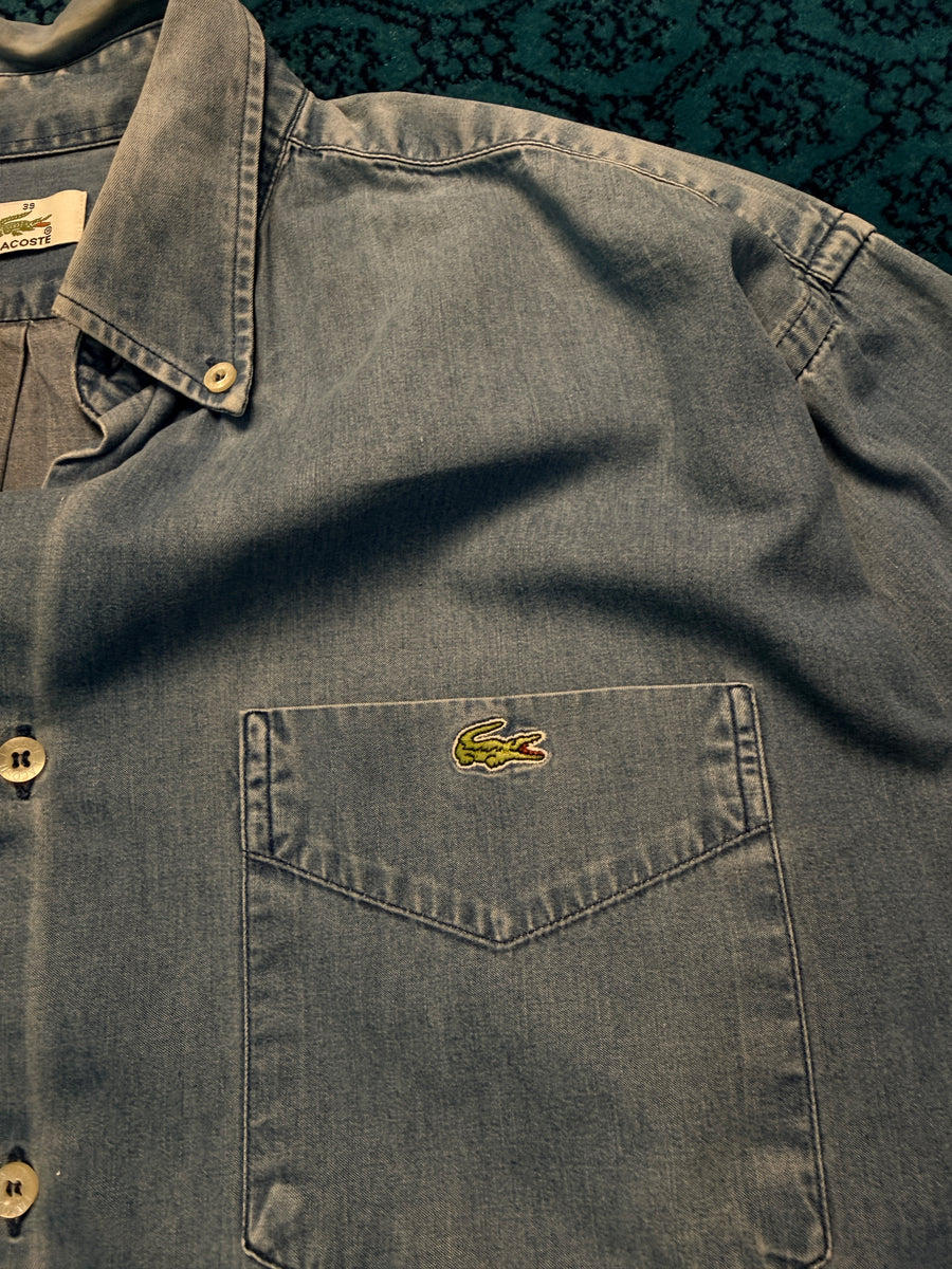 Lacoste Denim Style Blue Shirt Distressed - 39