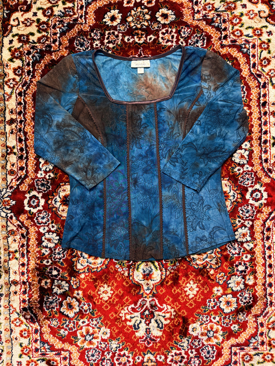 Dressbarn Blue Silk Blouse - M
