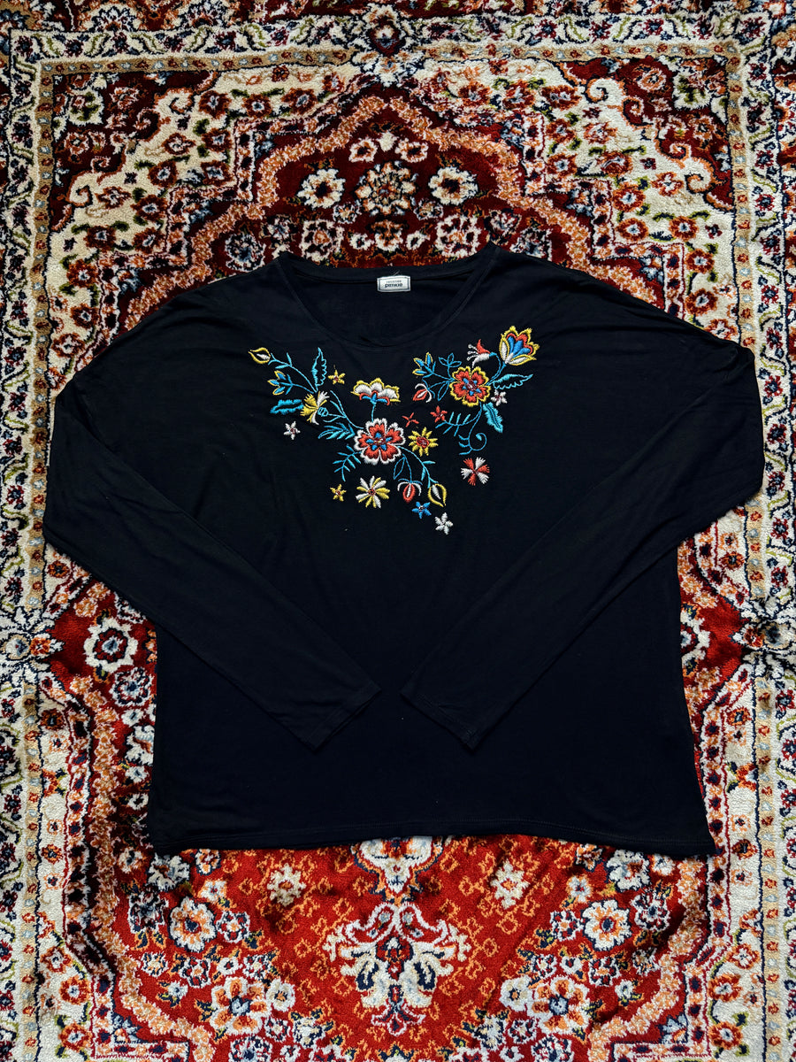 Pimkie Collection Black Floral Beaded Top - S