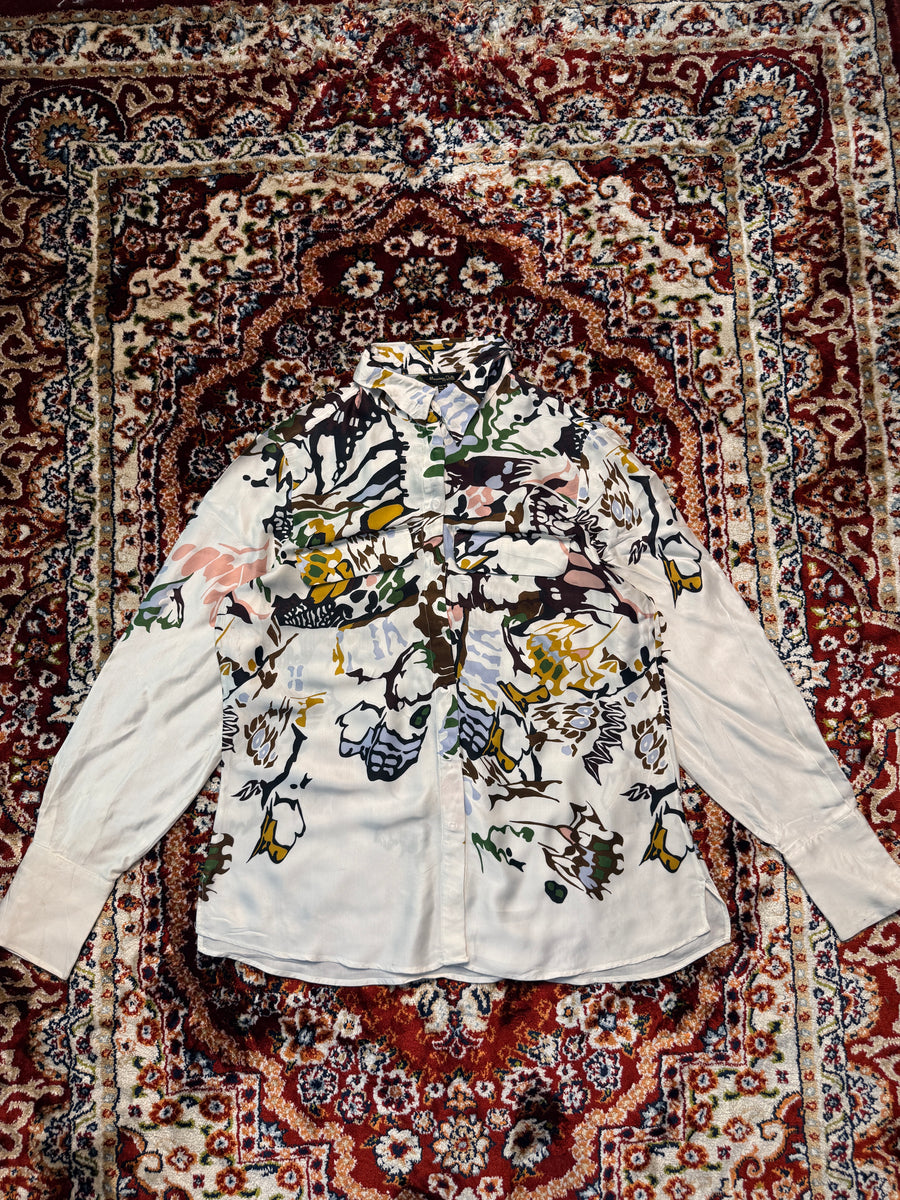 Masimmo Dutti White Silk Top - 8