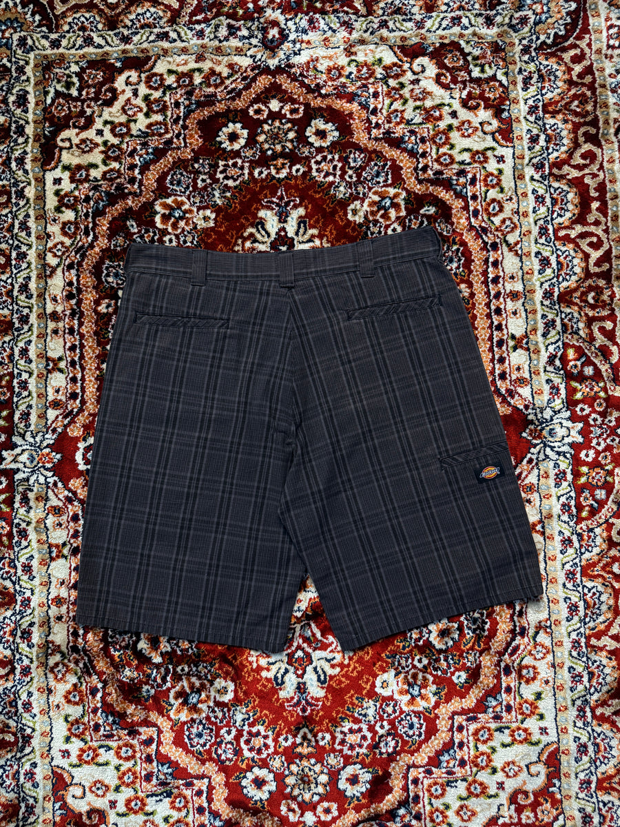 Dickies Brown Patterned Check Chino Shorts - 36