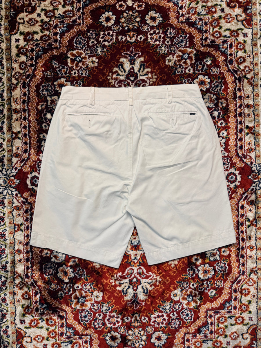 Polo Ralph Lauren White Straight Fit Pima Cotton Shorts - 32