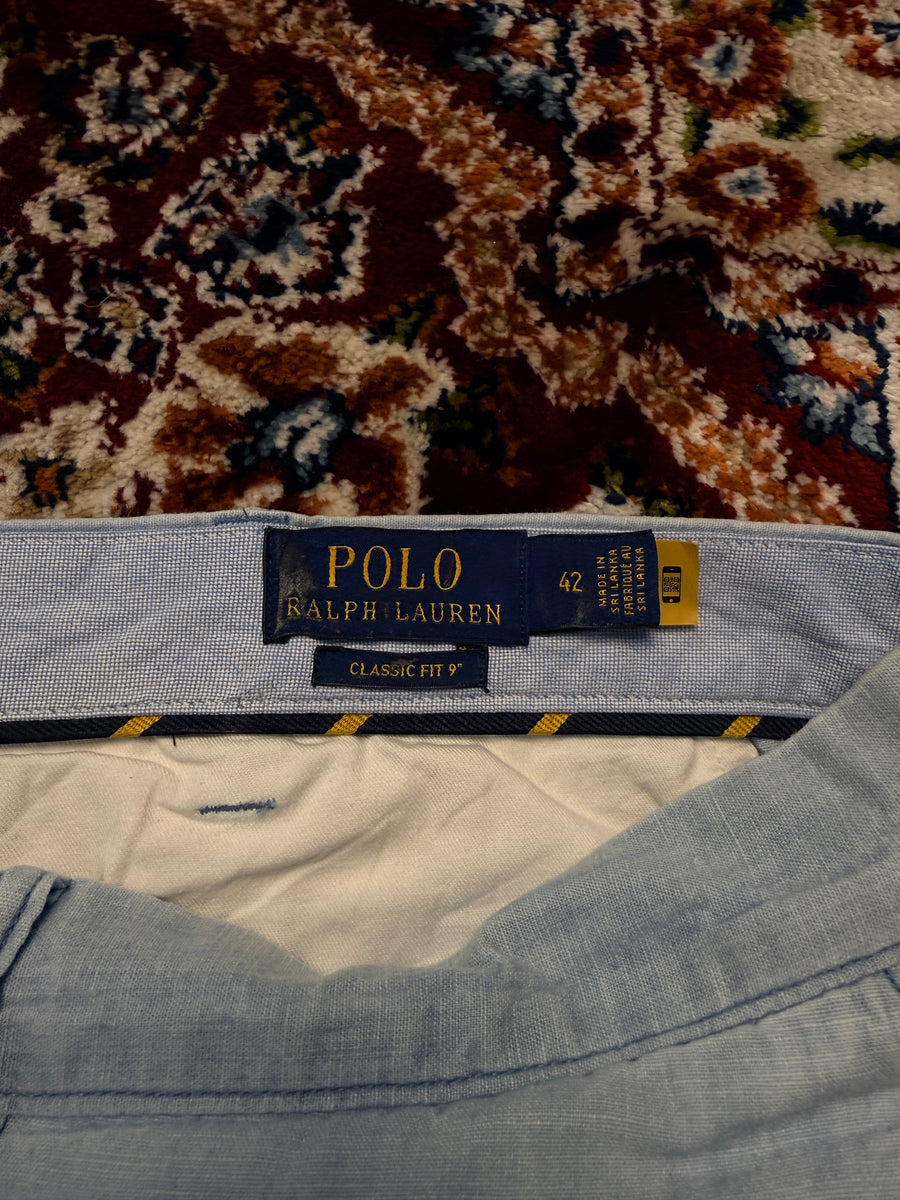 Polo Ralph Lauren Sky Blue Classic Fit Cotton Shorts - 42