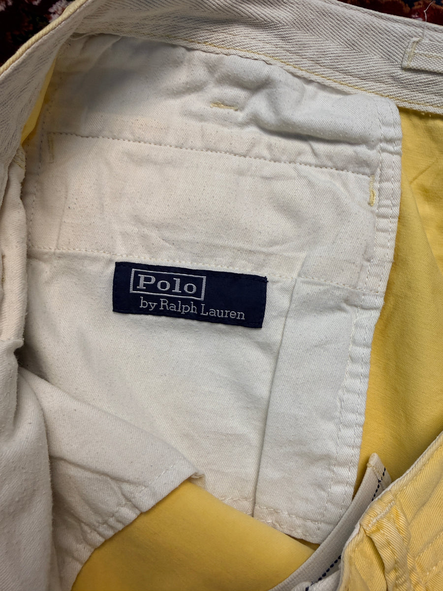 Polo by Ralph Lauren Yellow Relaxed Fit Cotton Shorts - 40