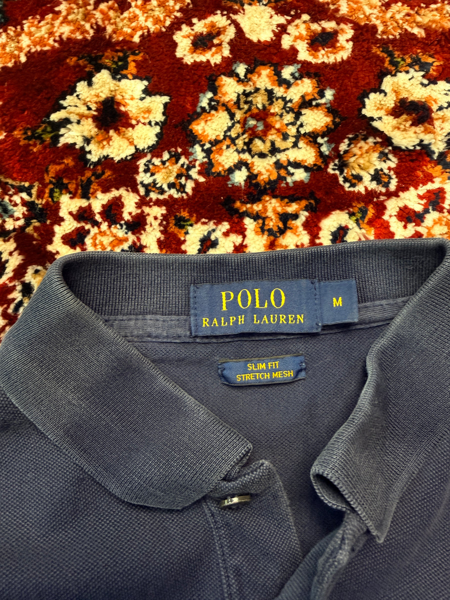 Polo Ralph Lauren Navy Blue Slim Fit Stretch Mesh Polo Shirt - M