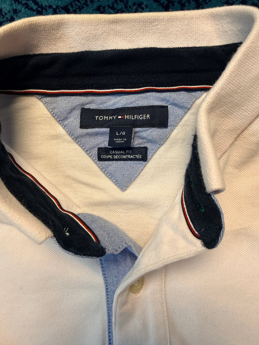 Tommy Hilfiger Baby Pink Long Sleeve Casual Fit Polo Shirt - L