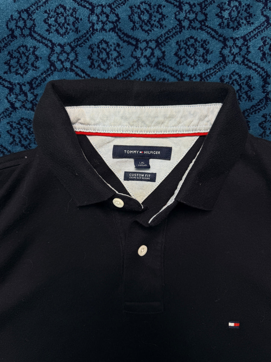 Tommy Hilfiger Black Custom Fit Polo Shirt - L