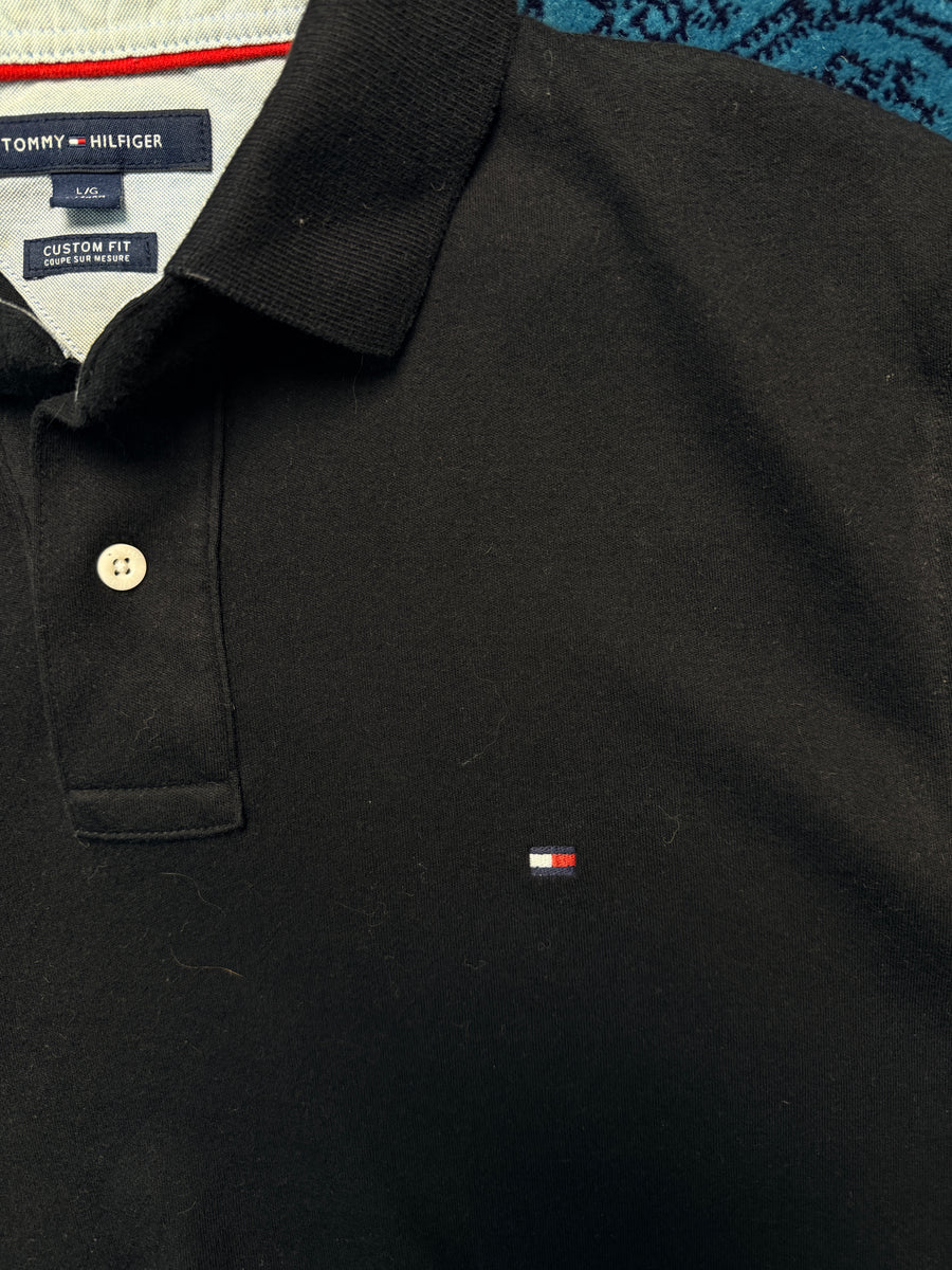 Tommy Hilfiger Black Custom Fit Polo Shirt - L