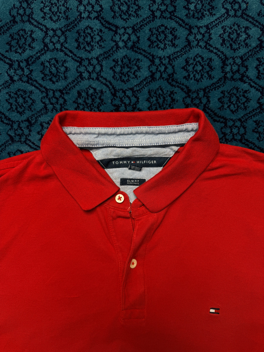 Tommy Hilfiger Red Slim Fit Polo Shirt - XL