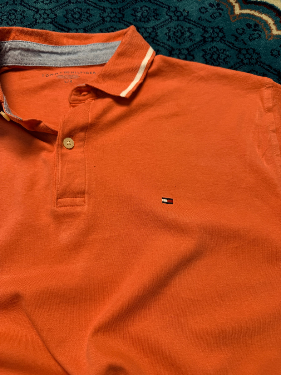 Tommy Hilfiger Peach Polo Shirt - L
