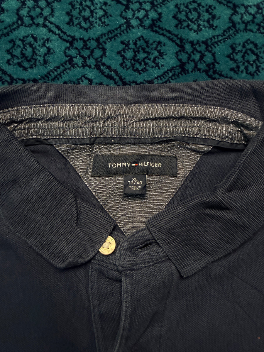 Tommy Hilfiger Navy Blue Polo Shirt - XL