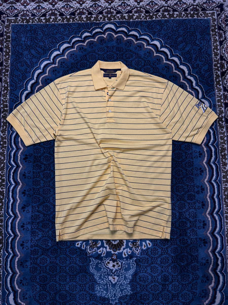 Tommy Hilfiger Golf Stripe Yellow Polo Shirt - L