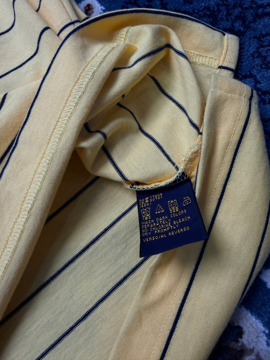 Tommy Hilfiger Golf Stripe Yellow Polo Shirt - L