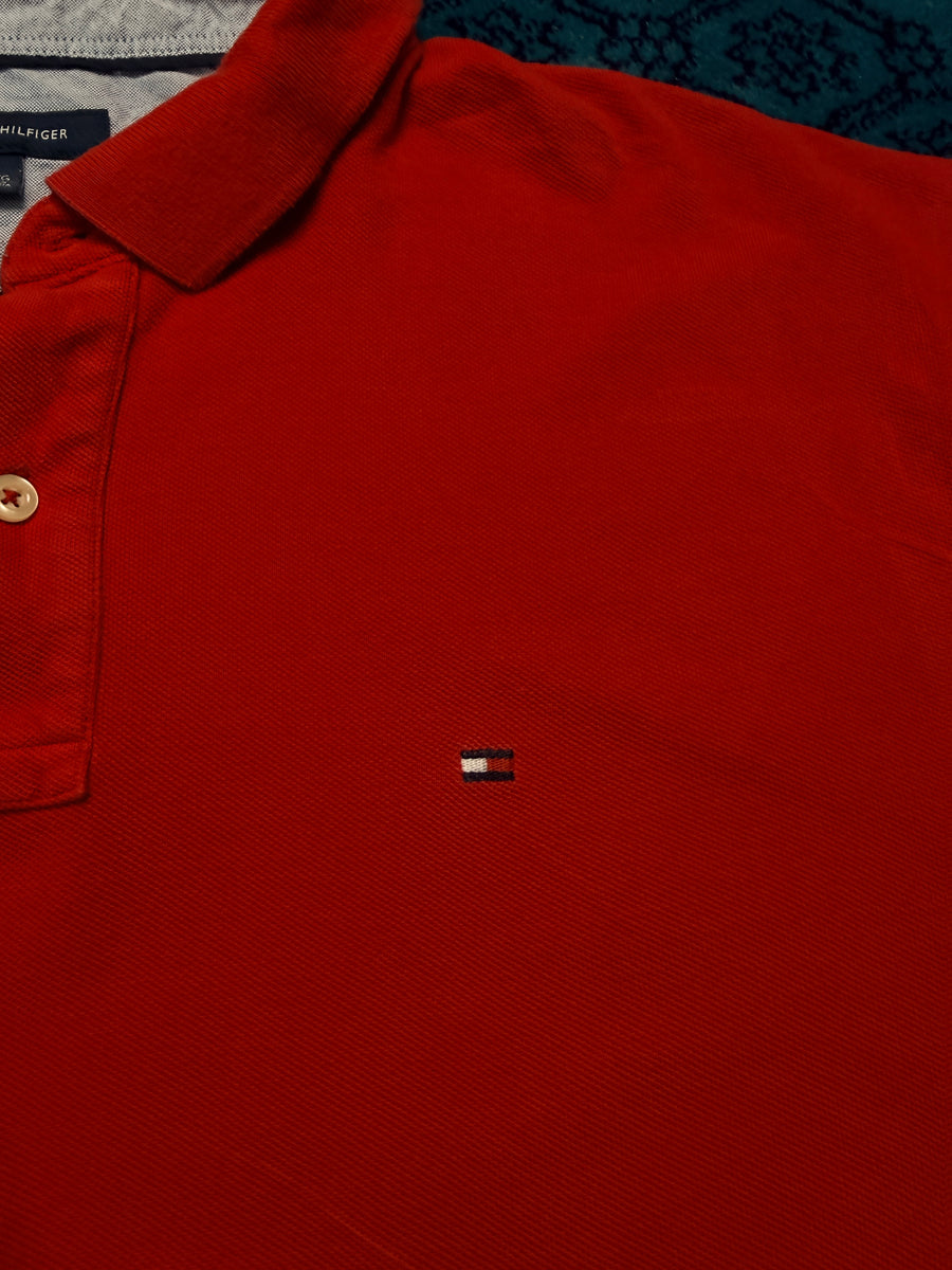 Tommy Hilfiger Red Polo Shirt - XL