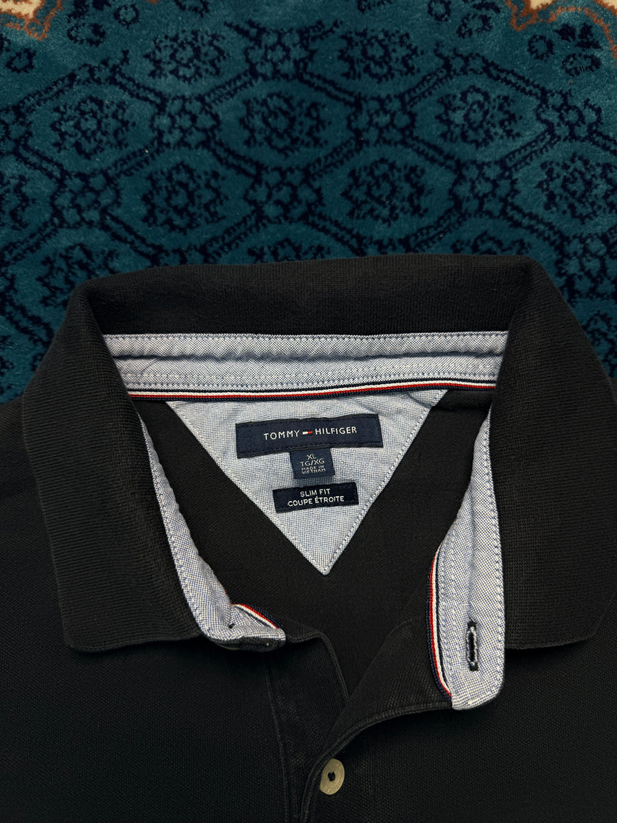 Tommy Hilfiger Black Slim Fit Polo Shirt - XL