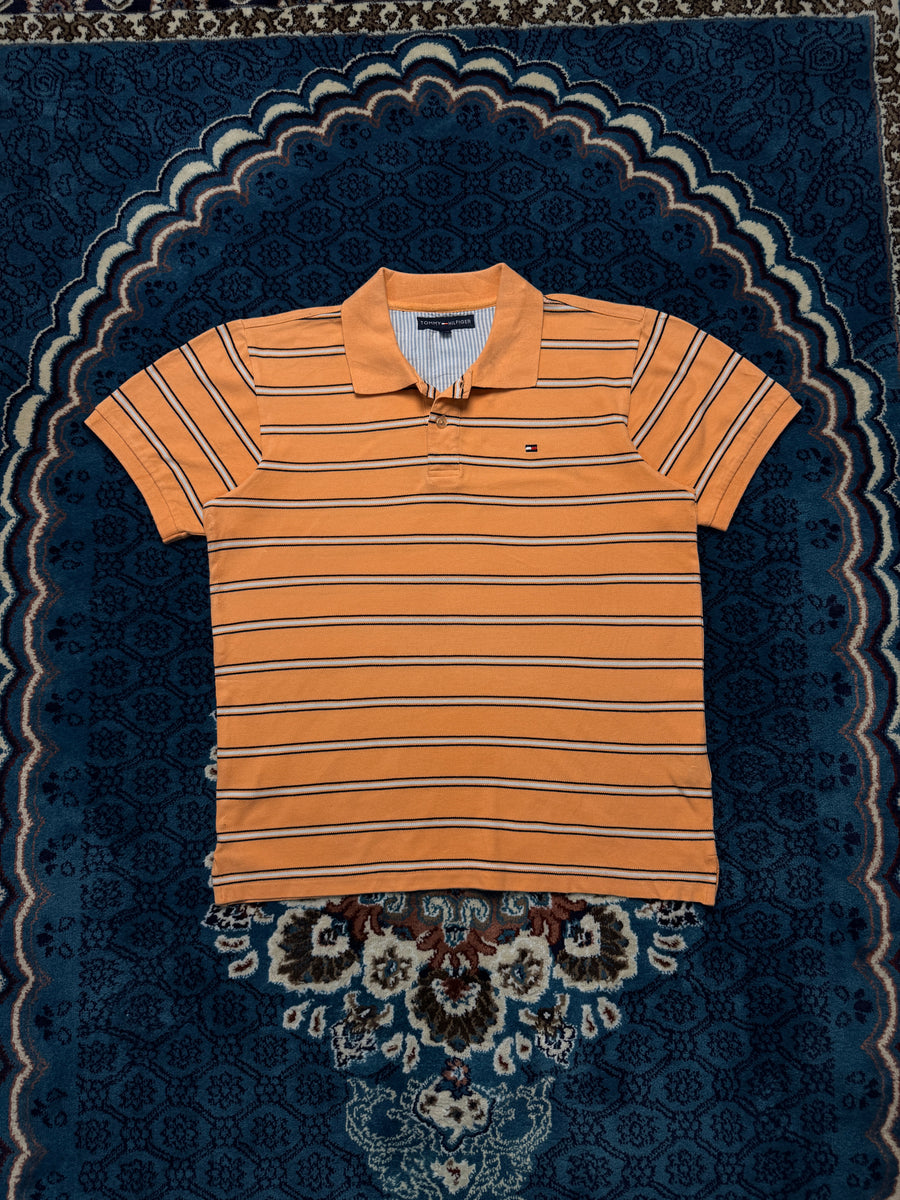 Tommy Hilfiger Stripe Peach Polo Shirt - XL