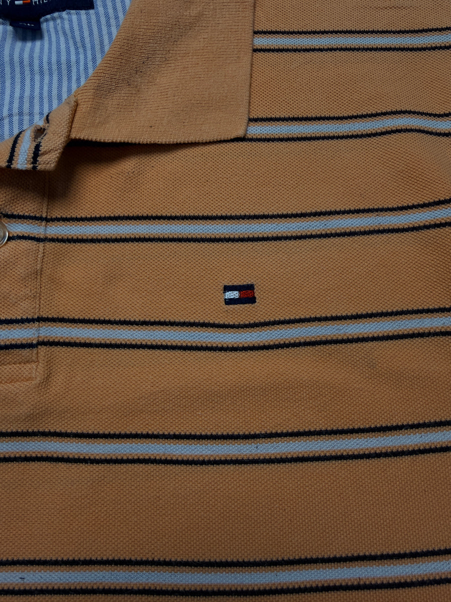 Tommy Hilfiger Stripe Peach Polo Shirt - XL