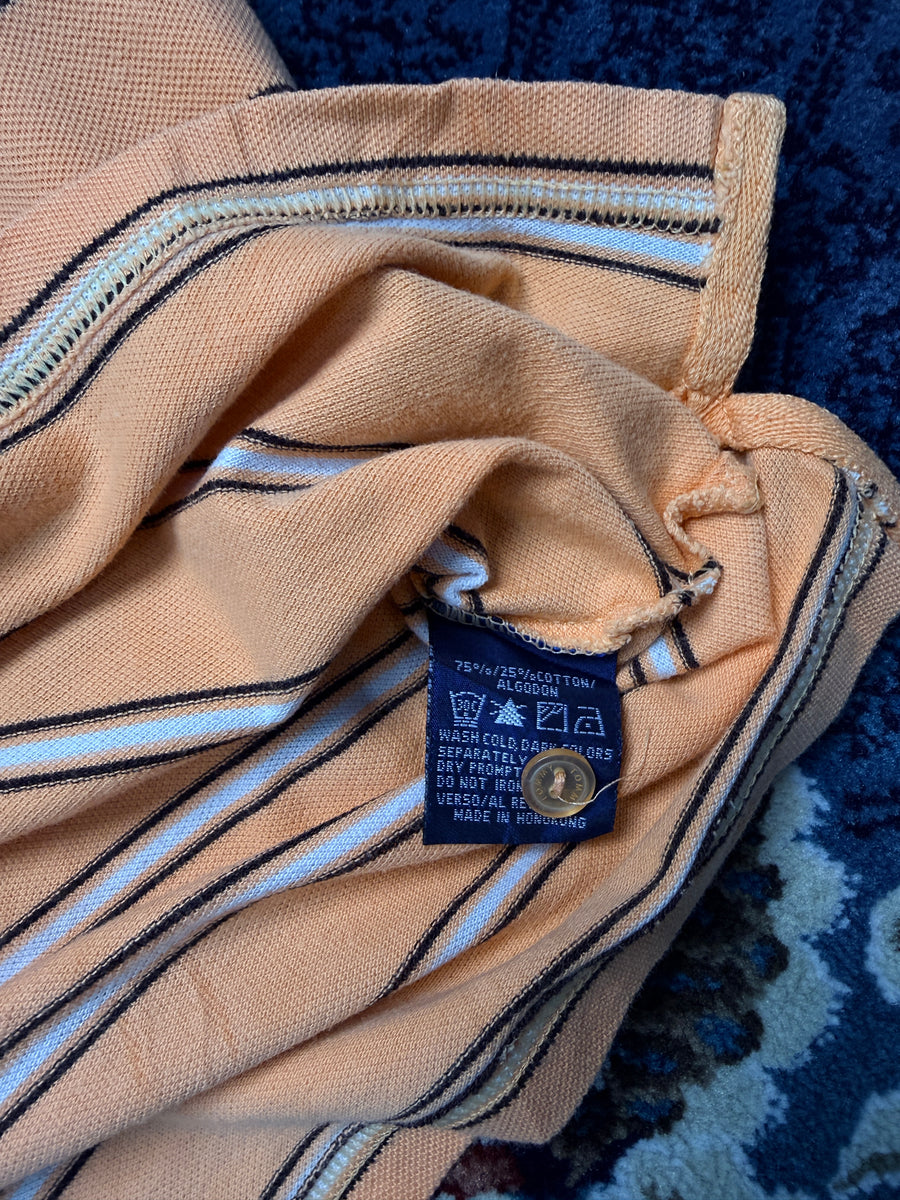Tommy Hilfiger Stripe Peach Polo Shirt - XL