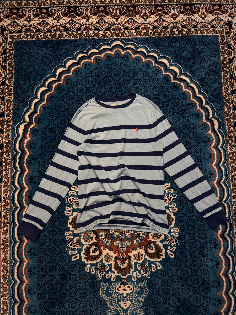 Polo Ralph Lauren Stripe Blue Long Sleeve T-Shirt - L