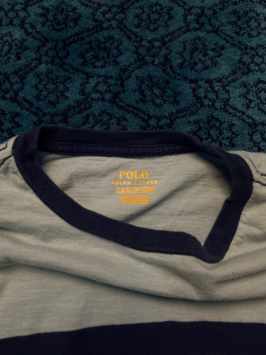 Polo Ralph Lauren Stripe Blue Long Sleeve T-Shirt - L