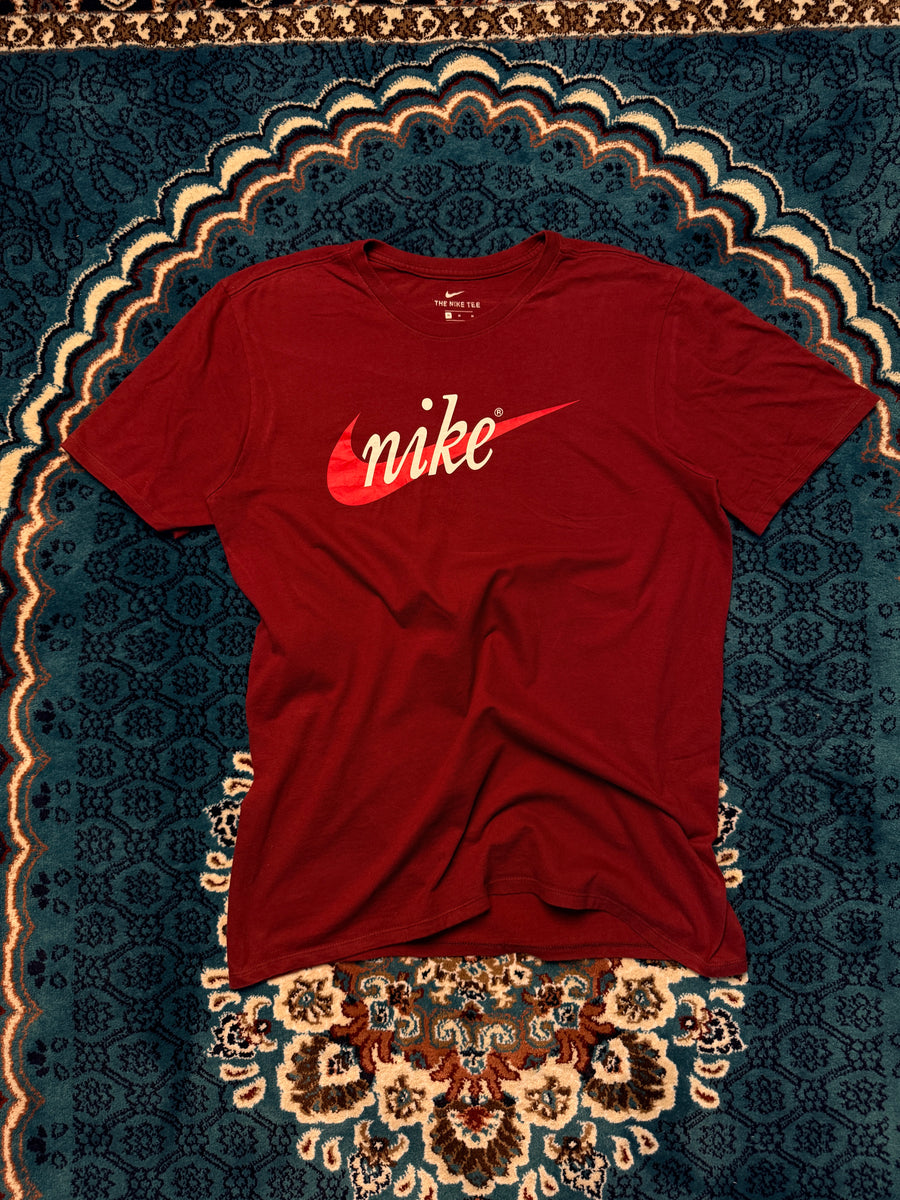 Nike Maroonish Red Athletic Cut Tee - M