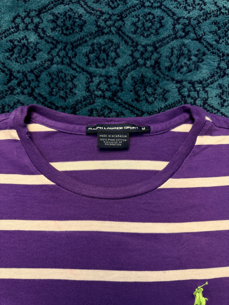 Ralph Lauren Sport Stripe Purple T-Shirt - M