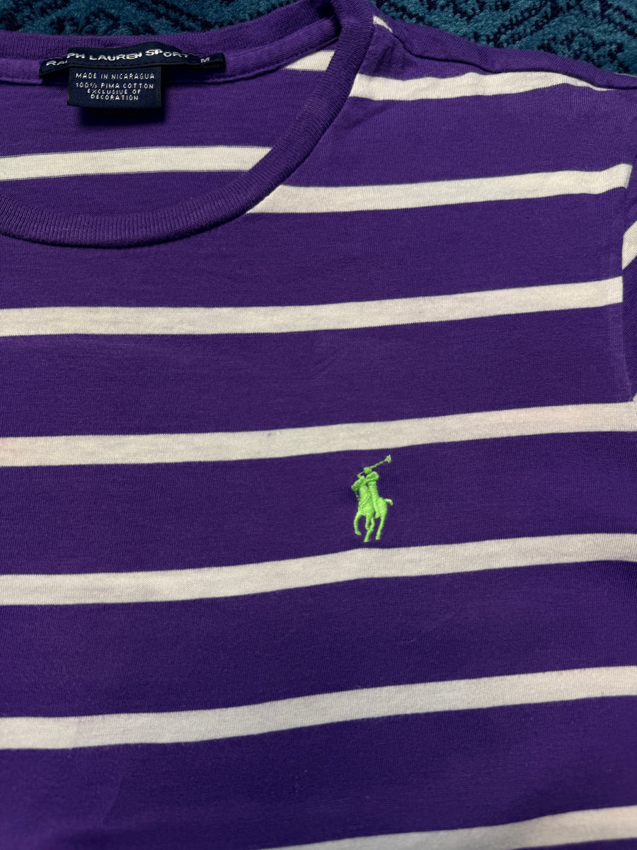 Ralph Lauren Sport Stripe Purple T-Shirt - M