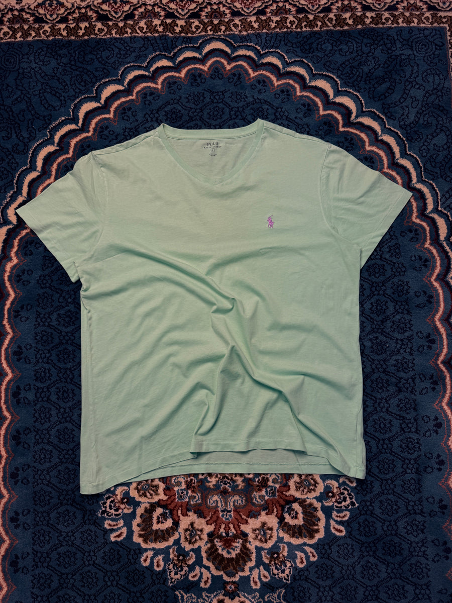 Polo Ralph Lauren Light Green V Neck T-Shirt - L