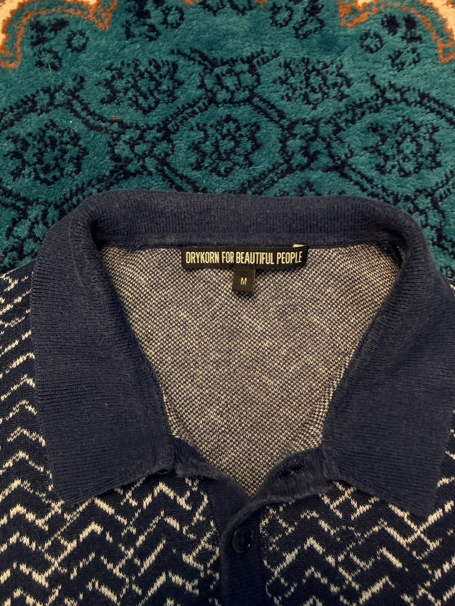 DryKorn Patterned Blue Polo Shirt - M