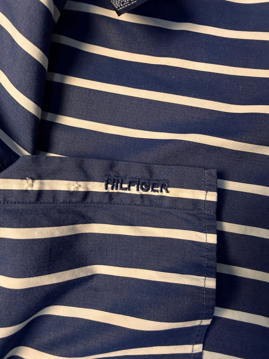 Tommy Hilfiger Stripe Blue 80's Two Ply Shirt - S