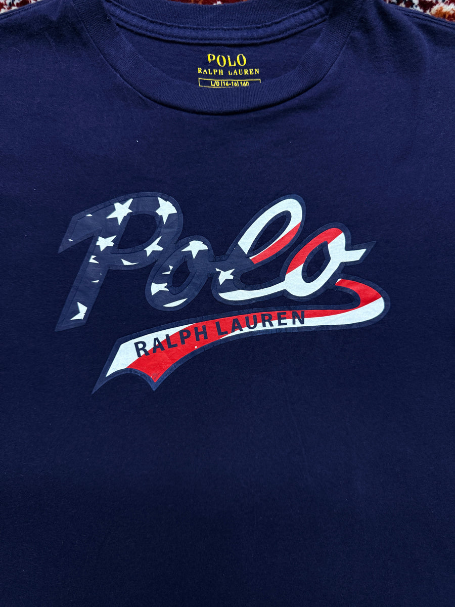 Polo Ralph Lauren Navy Blue Printed T-Shirt - L