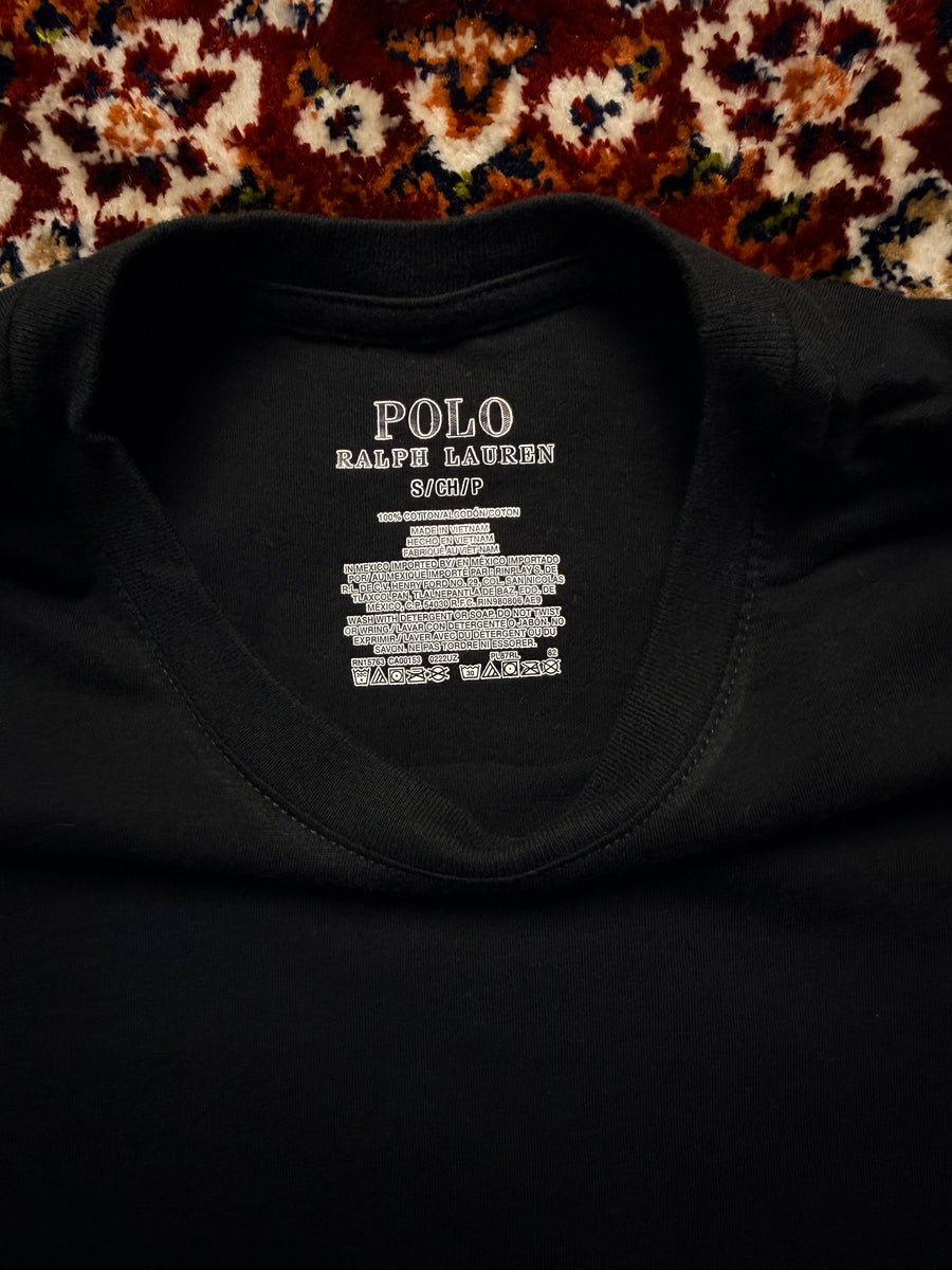 Polo Ralph Lauren Black Long Sleeve Cotton Tee - S