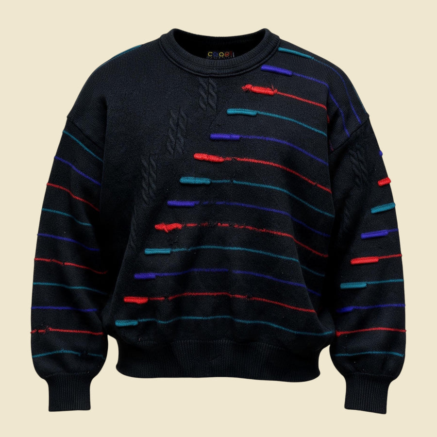 Coogi Australian Pure Wool Heavyweight Multicolour Crewneck Sweater Distressed - M