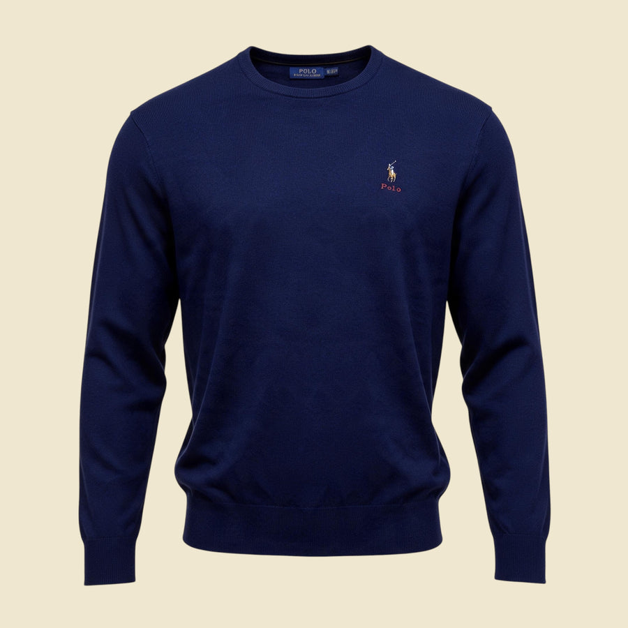 Polo Ralph Lauren Navy Blue Premium Crewneck Sweater - XL