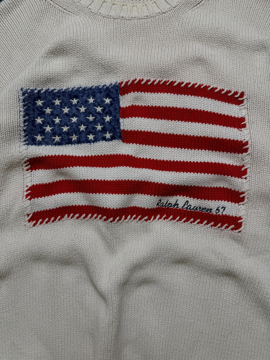 Ralph Lauren White Flag Crewneck Sweater - S