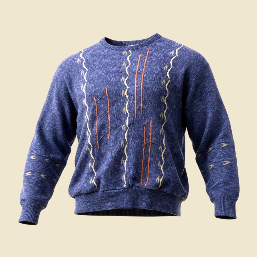 Angelo Litrico Textured Light Blue Crewneck Sweater - XXL