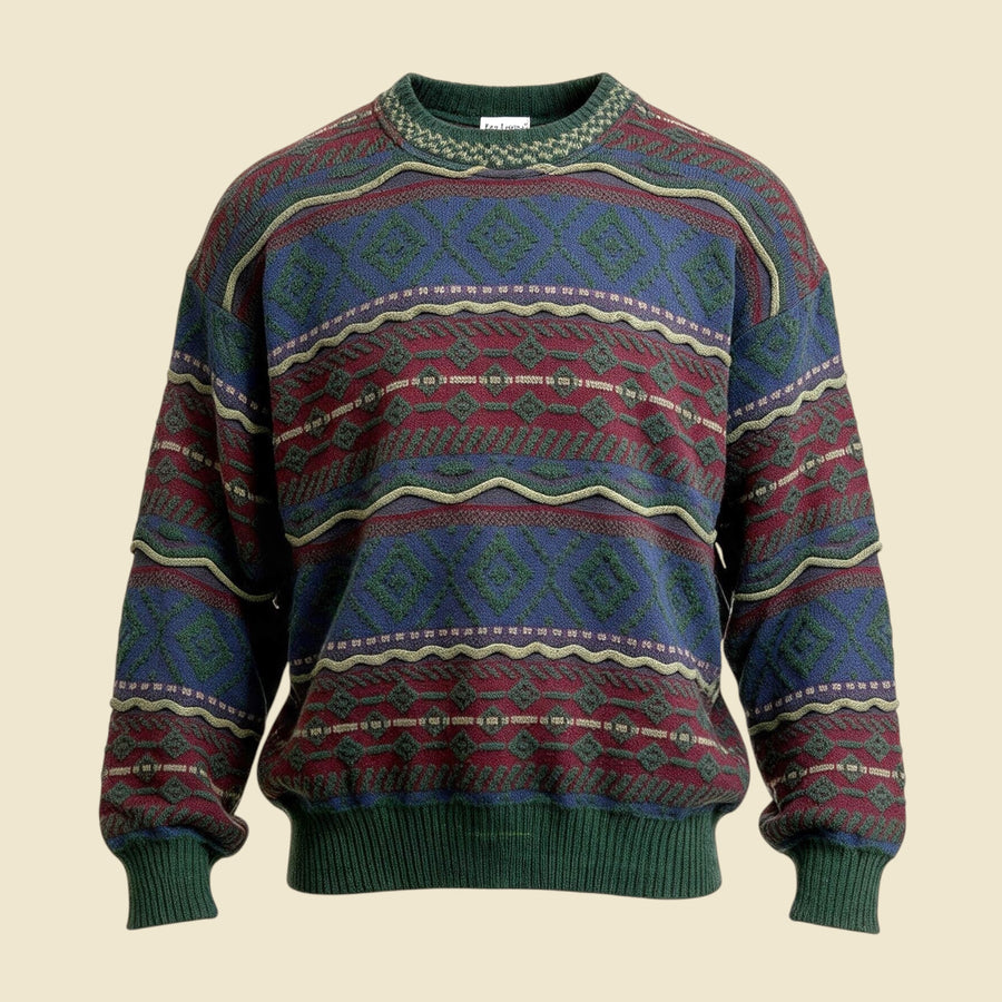 Enzo Lorenzo Coogi Style Multicolour Crewneck Sweater - L/XL