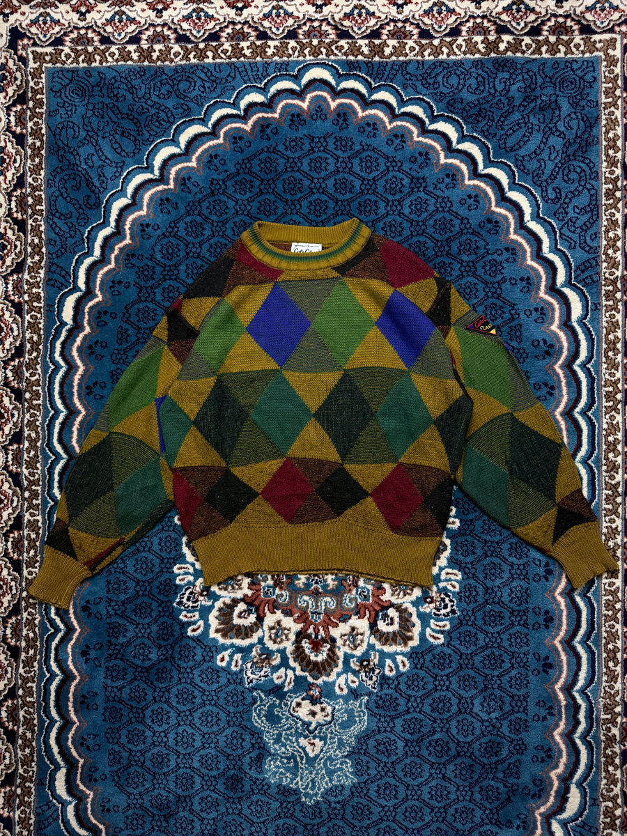 Carlo Colucci Patterned Multicolour Crewneck Sweater - M