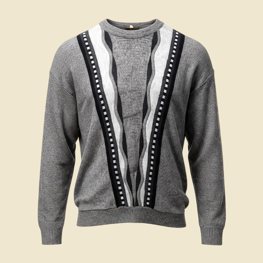 Nino Guardi Brownish Grey Textured Crewneck Sweater - M