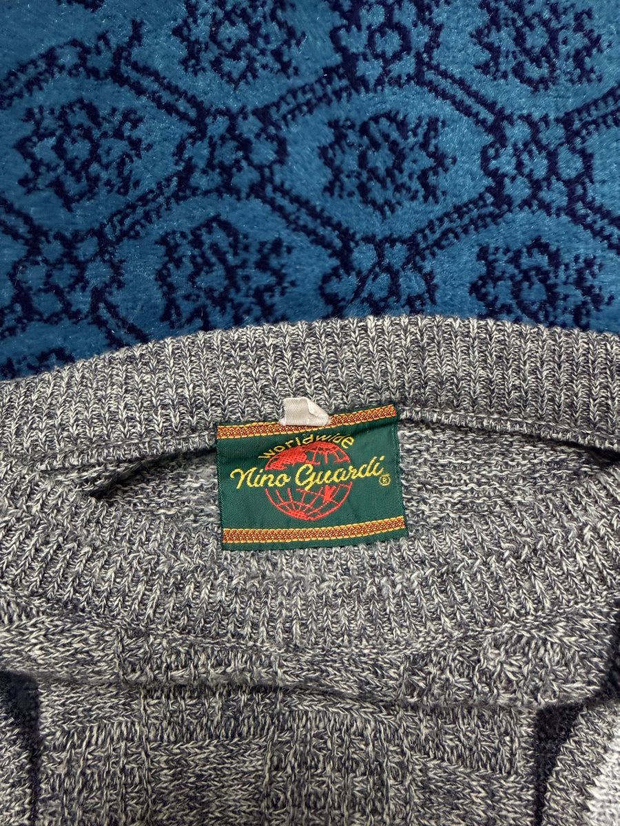 Nino Guardi Brownish Grey Textured Crewneck Sweater - M