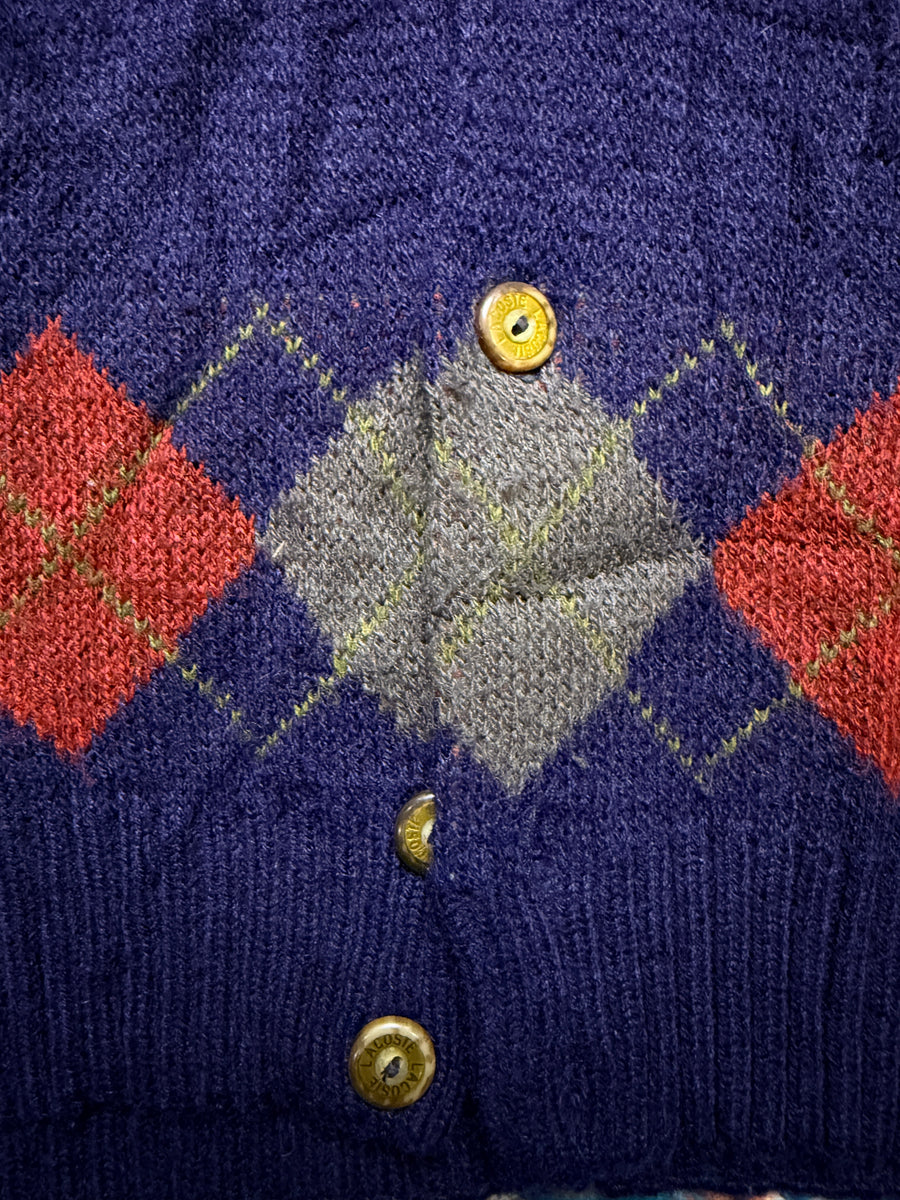 Lacoste Navy Blue Patterned Cardigan - XL