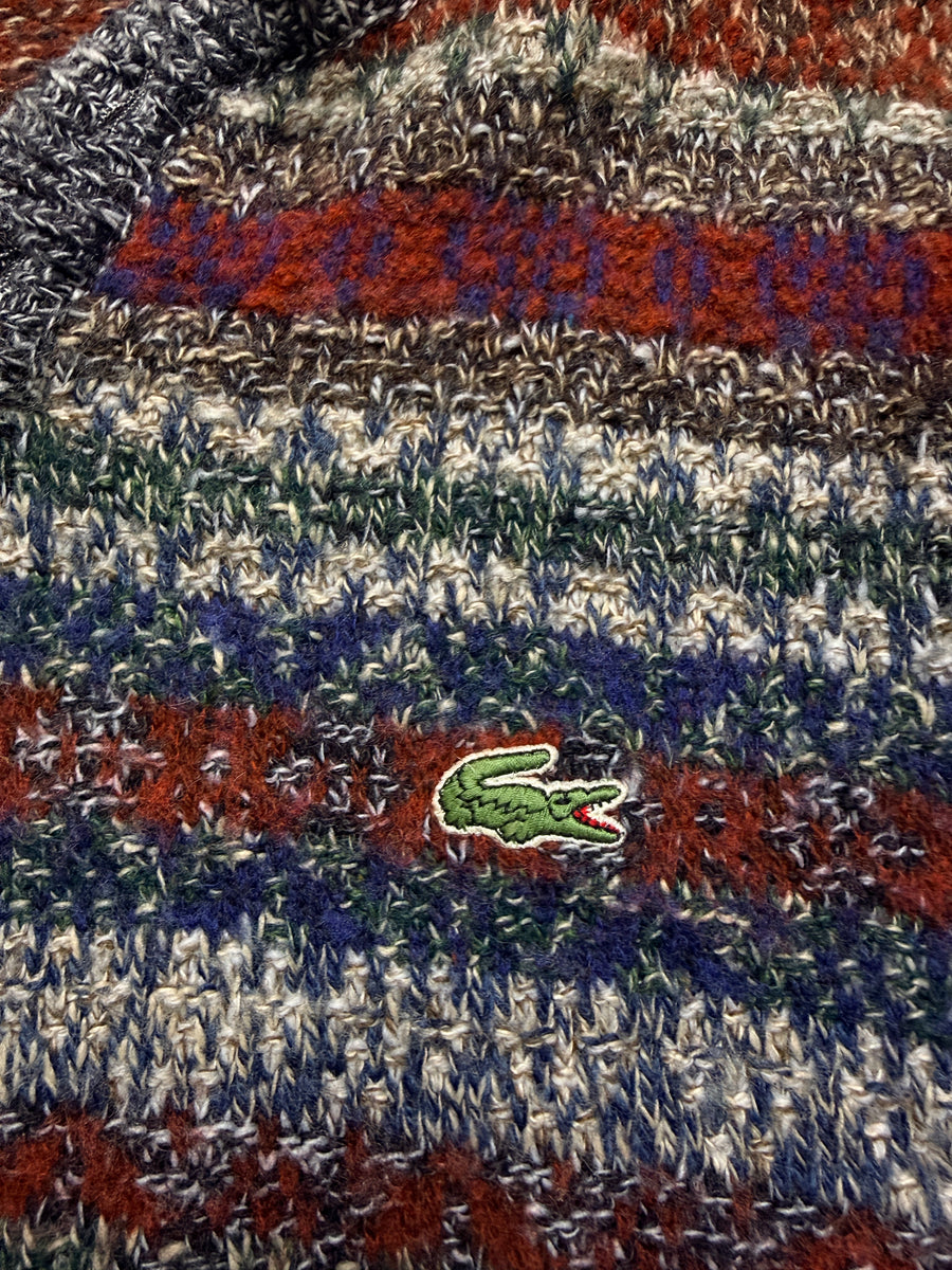 Lacoste Patterned Multicolour Wool Polo Style Sweater - XL/XXL