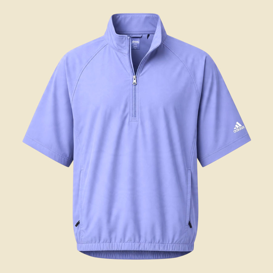 Adidas Light Blue Half Sleeve Parachute Pullover Loose Fit Track Jacket - M