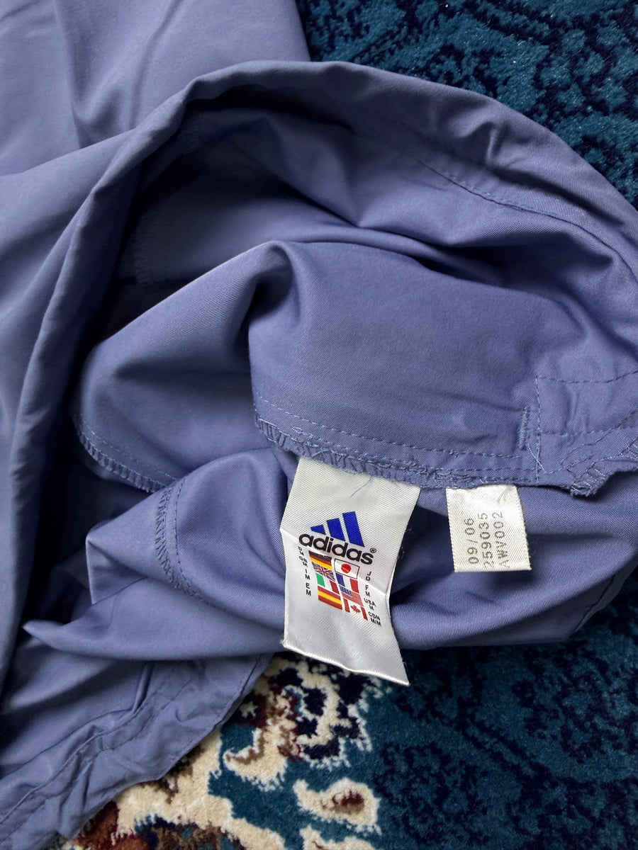 Adidas Light Blue Half Sleeve Parachute Pullover Loose Fit Track Jacket - M