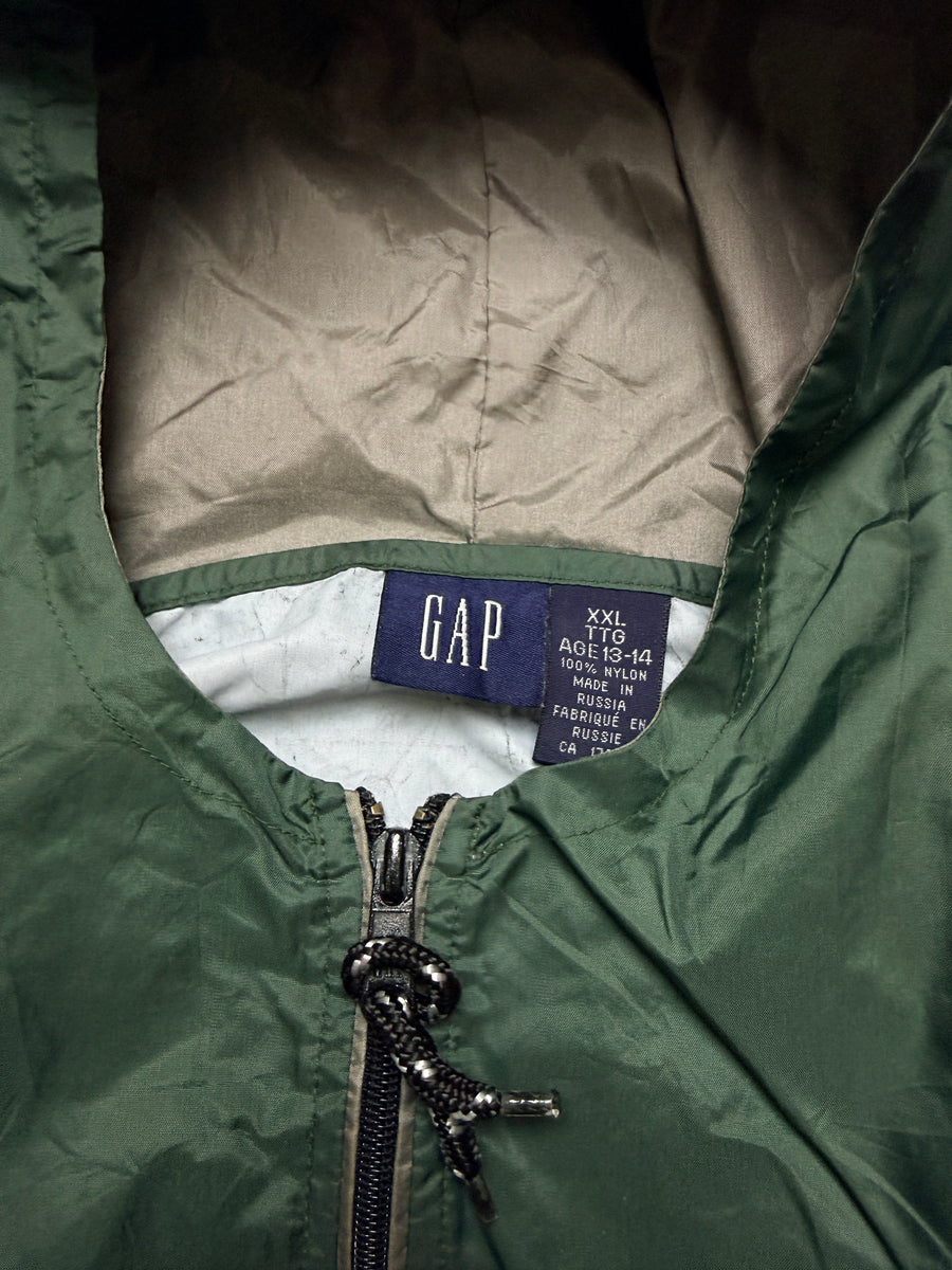 GAP Army Green Hooded Parachute Pullover - S