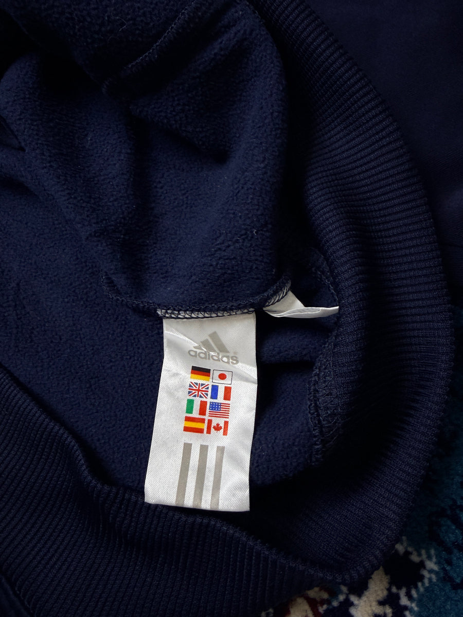Adidas Navy Blue Fleece Track Jacket - M/L